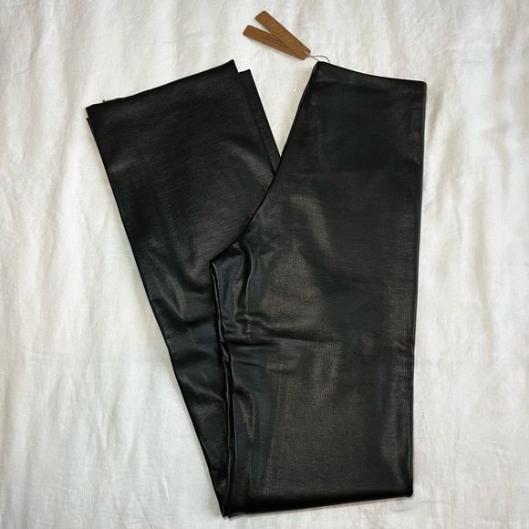 NWT Skims Faux Leather Bootcut Pant Sz LARGE in Onyx - Picture 6 of 7